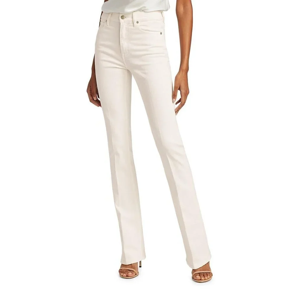 NWT Ralph Lauren High Waisted Bootcut Jeans in Pearl Gold 16‎